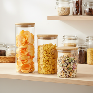 Frasco de Almacenamiento de Vidrio Borosilicato Ecológico de Lujo con Tapa Abatible, Capacidad de 350 ml, Apto para Galletas, Dulces, Miel, Apto para <span class=keywords><strong>Microondas</strong></span>, Libre de BPA - Product Image 2
