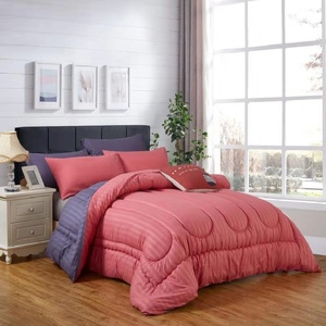 Hot Bán 3-Mảnh Rắn Màu Đỏ Dệt Polyester California Vua Comforter <span class=keywords><strong>Set</strong></span> Cho Nhà Bệnh Viện Khách Sạn Hoặc Đám Cưới - Product Image 1