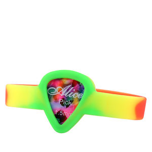 ध्वनिक इलेक्ट्रिक गिटार पिक धारक सिलिकॉन गिटार लेता है रिस्टबैंड गिटार स्ट्रिंग कंगन - Product Image 3