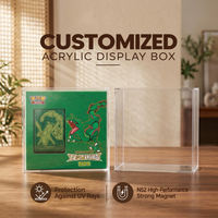 Boîte de présentation magnétique en acrylique pour Rayquaza Dragon's Return Gift Box, étanche, anti-poussière, protection UV, aimant N52, étui transparent