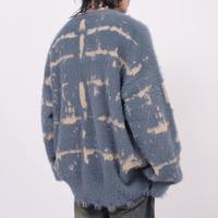 Individueller Winter Freizeithemd Rundhalsausschnitt Langarm Mink Kunstpelz Flauschiger Pullover Herren Mohair Strickpullover