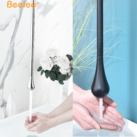 Robinet automatique à détecteur de mouvement noir pour salle de bain, à fixation au plafond, pour bar et hôtel