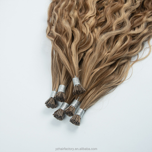 กาวเคราตินอิตาลีสำเร็จรูปสำหรับต่อผมแบบ I Tip ผมแท้แบบ Double Drawn เกรด Virgin Raw ของรัสเซีย แบบ K Tip ผมแท้ Remy สำหรับขายส่ง - Product Image 1