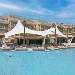 Abri de pluie de pare-soleil de structure de membrane en acier moderne pour le repos de support de rivage de <span class=keywords><strong>toit</strong></span> d'entrepôt de lac de pêche de parc aquatique de piscine - Product Image 5