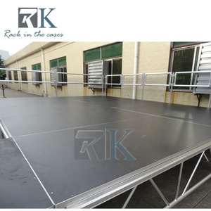 Portable <b>Aluminum</b> Stage Heavy Duty Stage Outdoor Event Stage Platform with Stairs and Guardrails - Product Image 6