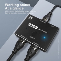 Interruptor de vídeo 2 entradas y 1 salida HDMI, 2,1, 8K, 2 en 1, 8K, HDMI