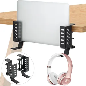 JH-Mech Multifunctional Laptops Book Keyboards Backpack Powder Coated Mount Hanging Carbon Steel Desk Side Storage Holder