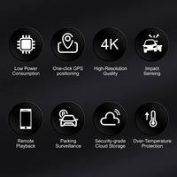 Kamera Dasbor Mobil 4G Pemantauan Jarak Jauh GPS Lensa Ganda 4K+1080P Mode Parkir 24 Jam Penglihatan Malam Video