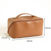 Trousse de Toilette en Cuir PU, Sac de Rangement Portable Grande Capacité Quatre Couleurs, Idéal pour les Voyages