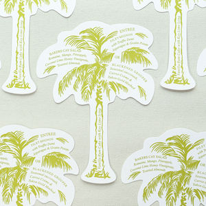 <span class=keywords><strong>Carte</strong></span> de menu en papier en forme de cocotier mignon unique avec motif d'impression en couleur et texte pour décor de table de mariage et d'<span class=keywords><strong>anniversaire</strong></span> - Product Image 4