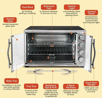 Four à porte française four électrique à double porte vitrée avec rôtissoire cuisson par Convection 23L 30L 35L 45L 60L 80L 100L 120L 150L