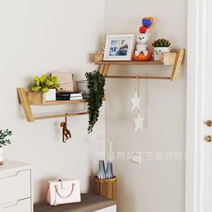 Wooden <b>Wall</b> Mount <b>Storage</b> Rack Rectangle <b>Hanging</b> Organizer For Kitchen Bathroom Towel And Utensil <b>Storage</b> - Product Image 3