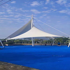 Structure architecturale en membrane tendue pour auvent de voile en matériau PVDF - Product Image 5