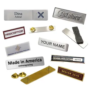 사용자 정의 이름 플레이트 금속 이름 배지 플레이트 맞춤형 금속 양각 알루미늄 로고 금속 라벨