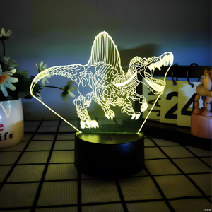 Changing 3D Acrylic Panel Children's Bedroom Table Lamps 3D <b>LED</b> Dinosaur Night <b>Light</b> 7 Color - Product Image 5
