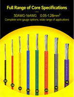 Fil de silicone multicolore (6 couleurs) avec âme en cuivre étamé, câble électrique toronné 30 28 26 24 22 20 18 16 AWG pour circuits imprimés