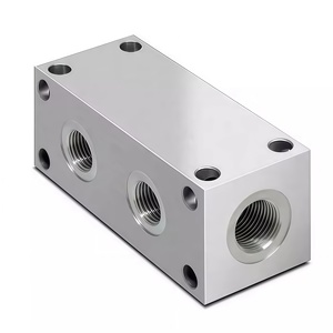 Kundenspezifischer CNC-Bearbeiteter Aluminium-Stahl Luftregel-Kartuschen-Hochdruck-Hydraulikölkreis <span class=keywords><strong>3</strong></span>-Ventil-Verteilerblock - Product Image 4
