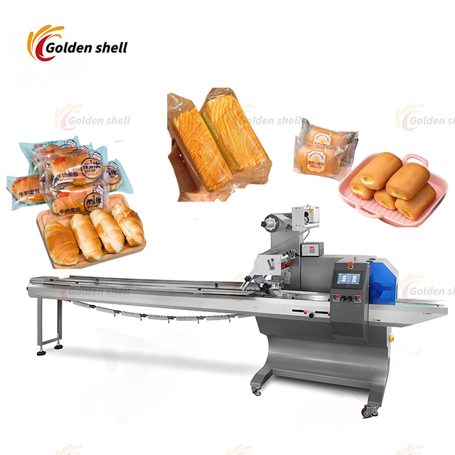 Food Pillow Packing Machine for Cupcake & Plastic Packaging Features Labeling and Sealing Functions Flow Pack Machine
