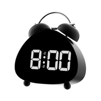 YQOIU YQ-8898 Schüler- und Kinderwecker LED-Digitalanzeige Mechanischer Gong Extrem Lauter Alarm ABS-Acrylglas Modern