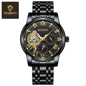 Maybe Mechanical Watch H901 Automatic Skeleton Tourbillon Men's Stainless Steel Band 30M Waterproof - Product Image 5