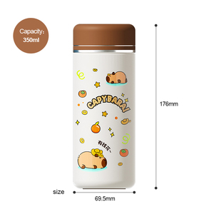 Del Bell แก้วน้ำสแตนเ<span class=keywords><strong>ล</strong></span><span class=keywords><strong>ส</strong></span>ความจุขนาดใหญ่พร้อมฝาขวดน้ำสุญญากาศดีไซน์การ์ตูนคาปิบาลาแบบใหม่ - Product Image 2