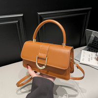 Bolso Bandolera Pequeño Cuadrado de Color Sólido, Informal y Portátil, Nuevo Bolso Cruzado Texturizado de Moda Otoño-Invierno para Mujer