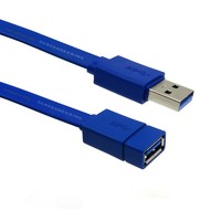 Cable de Extensión Plano USB 3.0 Macho a Hembra con Núcleo de Cobre Libre de Oxígeno para Teclado de Computadora, Ratón, Unidad Flash USB, Transferencia de Datos