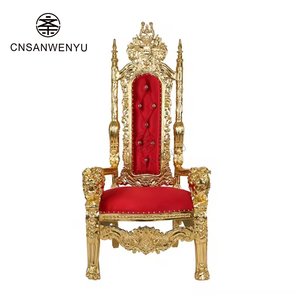 Fauteuil Trône Royal à Dossier Haut, Classique en Bois Doré, Vente en Gros à Prix Abordable - Product Image 3