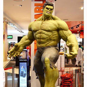 8ft Tall Grande taille Décoration extérieure Peinture en fibre de verre Statue de dessin animé grandeur nature Sculpture Statue de Hulk réaliste <span class=keywords><strong>Cinéma</strong></span> - Product Image 1