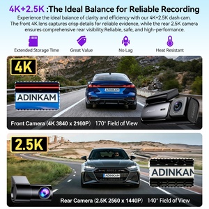 ADINKAM Grabadora de Video 4K+2.5K de Última Generación, Cámara para <span class=keywords><strong>Coche</strong></span> con Wifi 5G Integrado, GPS, Sensor G, WDR, Grabación en Bucle, Monitor de Estacionamiento, Doble Lente, OEM - Product Image 2