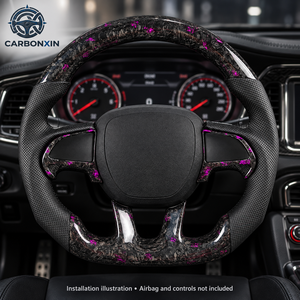 Volante Deportivo de Fibra de Carbono y Cuero con LED para Dodge Charger Challenger Durango SRT RT Magnum Scat Pack 2015-2023 - Product Image 4