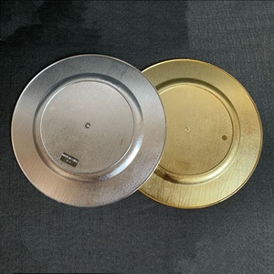 13 pouces 4 couleurs placage rond Durable en plastique ondulé fruits <span class=keywords><strong>plat</strong></span> bol plateau décoratif chargeur plaque pour la décoration de la maison - Product Image 3