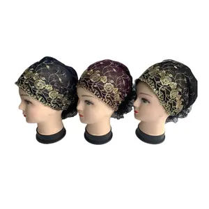 2021厂家价格批发穆斯林女士头巾包裹头巾纯色瑜伽帽非洲女士头饰