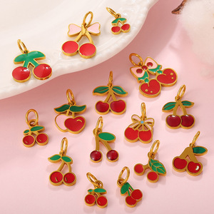 Breloques cerises en alliage de zinc, pendentifs pour bijoux DIY, accessoires unisexes, cadeau en forme de fruit - Product Image 1