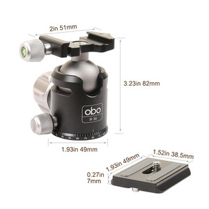 <span class=keywords><strong>Manveo</strong></span> H36 Vente en gros Aluminium 1/4 "Support d'appareil photo universel Tête de boule pour trépied Slider DSLR Camera - Product Image 2