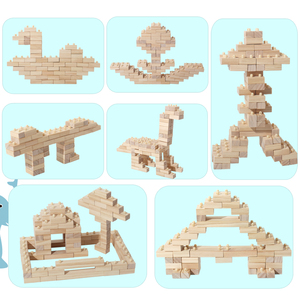 Haute qualité en bois enfants forme empilable architecte blocs de construction ensembles <span class=keywords><strong>jeu</strong></span> éducatif bricolage activité jouets pour enfants garçons filles - Product Image 3