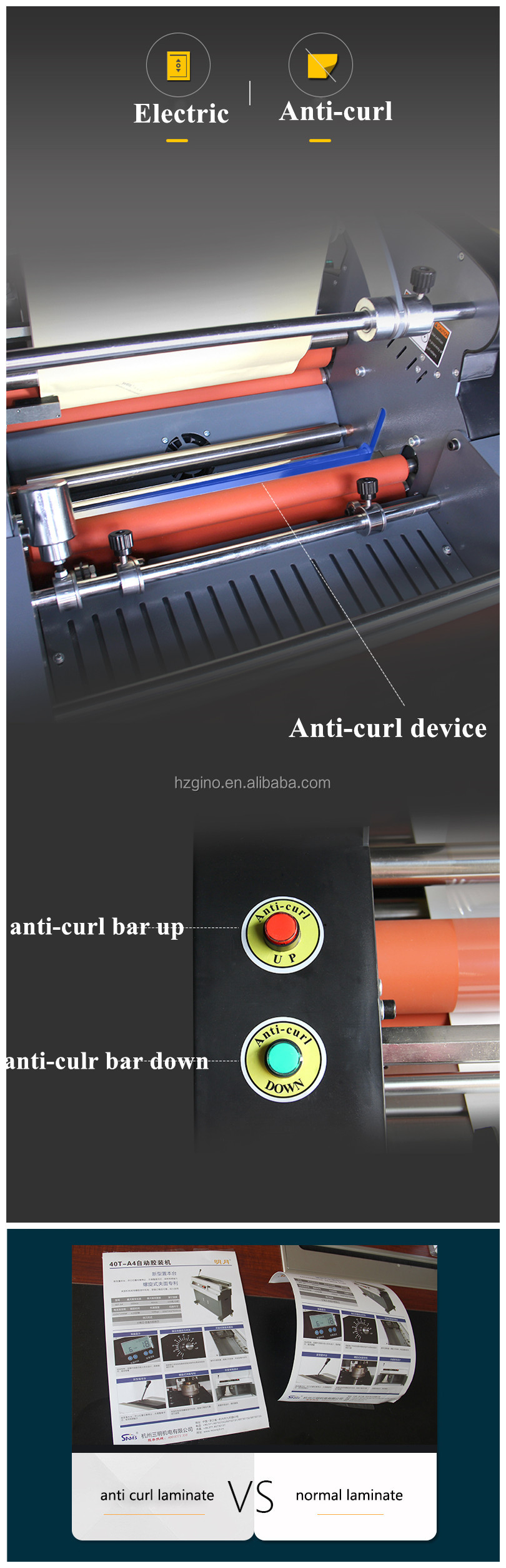 BFT-380A 13'' 340mm auto feed paper hot cold roll laminator automatic A3 laminating machine