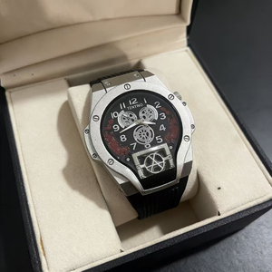 Men's bold large dial high-end digital <b>watch</b> with silicone strap quartz wristwatch - Product Image 5