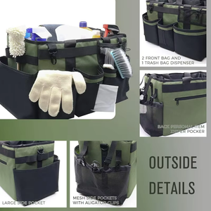Custom Wholesale Portable Housekeepers Cleaning Tool Organizer <b>Bag</b> Portable Cleaning Caddy Organizer with Foldable <b>Dividers</b> - Product Image 3