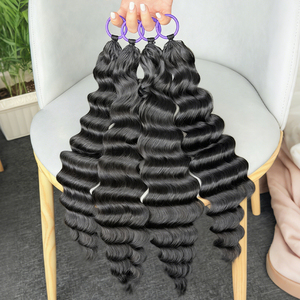 Extensiones de cabello de ganchillo sueltas y pre-enlazadas de 22 pulgadas, 100% cabello humano virgen para mujer, al por mayor - Product Image 4