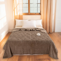 Couverture de lit en flanelle polaire moelleuse jacquard écologique pour canapé et lit