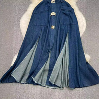 Nouvelle Robe en Jean Décontractée Été 2025 pour Femmes Adultes Grande Taille, à Boutons Simples, Taille Cintrée, Coupe Ajustée et Couleur Unie