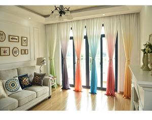 Cortina estampada para ventana, panel de poliéster, gancho barato, cortina y cortinas de color ombré, venta al por mayor - Product Image 6