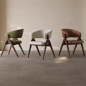 Silla de Comedor Moderna Tapizada en Madera Maciza, Sillón Ergonómico de Ocio para el Hogar, Restaurante, Hotel - Product Image 2