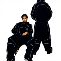 Jaket Windbreaker Nylon Ukuran Besar Premium Custom dengan List Reflektif, Tracksuit Streetwear OEM Grosir Hoodie Pria