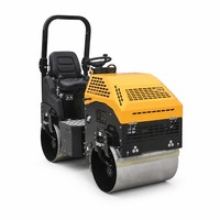 Compacteur à rouleaux à double tambour diesel 186F 8HP 20kN 65Hz 700mm avec direction vibrante hydraulique 970kg pour asphalte et sol