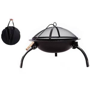 Garden Portable Round Steel <b>Fire</b> Bowl <b>Fire</b> <b>Pit</b> <b>with</b> Foldable Legs Smokeless Grill for Outdoor <b>BBQ</b> and Heating - Product Image 6