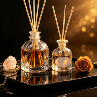 Bouteille diffuseur de parfum en verre personnalisée de luxe avec étiquette sur mesure, vide, pour la maison, décorative, pour cadeau de mariage