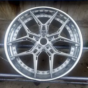 Rodas de carro côncavas personalizadas de duas peças, 18-22 polegadas, 5x112 5x114.3 5x120 aro de carro de passageiros em liga de alumínio forjado para A7 C63 E90