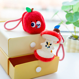 Cute Cartoon Apple Worm Plush Keychain Soft Plushies <strong>Headphone</strong> Bag Pendant Backpack Charm Creative Gift for Kids Wholesale - Product Image 5